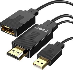 HDMI to DisplayPort Adapter 4K@60Hz Not-Bidirectional HDMI to Display Port Unidirectional HDMI Source to DP Display Male to Female for Computer Monitor PS4 NS