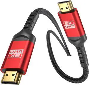 8K Ultra 48Gbps High Speed 12 FT HDMI Cable 12 Foot -4K@120Hz 8K@120Hz eARC HDR10 DTS:X HDCP 2.2 & 2.3 Compatible with PS4/5 Blu-ray Monitor PC and More