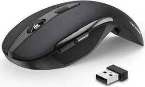 TECKNET Folding Wireless Mouse, 2.4G Travel Mouse Portable 3 Adjustable DPI 2000/1500/1000 Compatible with Notebook, PC, Computer, 2-Year Battery Life