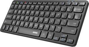 Arteck Universal Multi-Device Bluetooth Keyboard Ultra Slim and Compact Wireless Bluetooth Keyboard with Media Hotkeys for Windows iOS iPad OS Android Computer Desktop Laptop Surface Tablet Smartphone