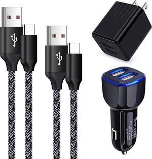 Fast Charger Type C Charging Block USB Wall Plug Android Phone Fast Car Charger Adapter C Type Charging Cable 3FT 6FT for Samsung Galaxy S24 S23 S22 S22 Ultra S21 FE S20 S10 A10e A11 A12 A13 A21