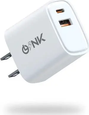 20W Fast Charging Dual Port Power Adapter(USB A+USB C), Universal Compact USB Charger Block for iPhone 15/14/13/12/11/X/8 Pro Max, iPad Pro/Air, Airpods, Apple Watch, Samsung Galaxy