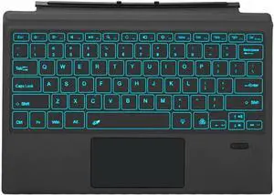 Surface Pro 7 Wireless Bluetooth Keyboard with Touchpad 7 Color Backlit Rechargeable Battery Detachable Magnetic Keyboard for Microsoft Surface Pro 4/5/6/7/7+
