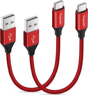 6 inch / 0.5ft USB C Cable Short [2-Pack] Fast Charging USB A to Type C Cable for  Galaxy S22 S21 S20 FE Ultra 5G S10 S9 Note 20 10 9 Z Fold/Flip 3/4 A10e A20 A50 A51 Pixel Moto G