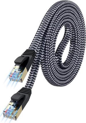 Ethernet Cable 20 ft, MORELECS Nylon Braided Cat 7 Internet Cable 20 ft Ethernet Cable RJ45 Network Cable Cat7 LAN Cable for PC Laptop Modem Router