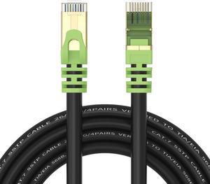 Outdoor Cat 7 Ethernet Cable 50ft, 26AWG Heavy-Duty Cat7 Networking Cord Patch Cable RJ45 Transmission Speed 10GbpsTransmission Bandwidth 600Mhz LAN Wire Cable SFTP Waterproof Direct Burial