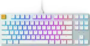 Glorious Custom Gaming Keyboard - GMMK 85% Percent TKL - USB C Wired Mechanical Keyboard - RGB Hot Swappable Switches & Keycaps - Silver/White Metal Top Plate