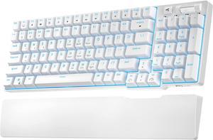 RK ROYAL KLUDGE RK96 90% Triple Mode BT5.0/2.4G/USB-C Hot Swappable Mechanical Keyboard with Magnetic Hand Rest, 96 Keys Wireless Bluetooth Gaming Keyboard with Software, Blue Backlight, Red Switch