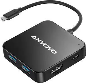 USB C Hub, 6 in 1 USB Splitter Adapter with 4K 30Hz HDMI, 100W PD, 3 USB A 3.0, 1 USB C 3.0, HDMI to USB C Multiport Adapter, USB C HDMI Hub for MacBook Pro/Air and Other USB C Devices