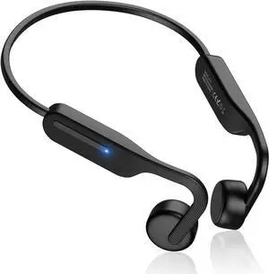 PURERINA Bone Conduction Headphones Open Ear Headphones Bluetooth 5.0 Sports Wireless Earphones with Built-in Mic, Sweat Resistant Headset for Running, Cycling, Hiking, Driving, Black