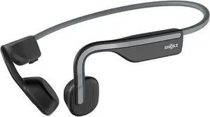 Shokz OpenMove - Open-Ear Bluetooth Sport Headphones - Bone Conduction Wireless Earphones - Sweatproof for Running and Workouts with Sticker Pack (Grey)