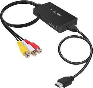 RCA to HDMI Converter Composite to HDMI Adapter Support 1080P PAL/NTSC Compatible with PS one PS2 PS3 STB Xbox VHS VCR Blue-Ray DVD Players