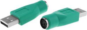 USB to PS2 Adapter 2PCS Green PS/2 Female to USB Male Converter Adapter for Mouse and Keyboard