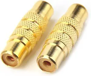 RCA Coupler RCA Female to Female Adapter Gold Plated A/V Joiner Gender Changer Video Audio Converter (2 Pack) RCA Coupler RCA Female to Female Adapter Gold Plated A/V Joiner Gender Changer Video Audio Converter (2 Pack)