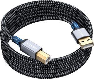 Printer Cable 20 Feet USB Printer Cable USB 2.0 Type A Male to B Male Cable Scanner Cord High Speed Compatible with HP Canon Dell Epson Lexmark Xerox Samsung and More