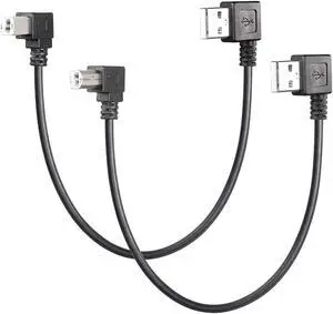 90 Degree USB A to B Cable 1ft Left Angle - Male Type A to Right & Left Angle Type B Scanner Cable (RL) 90 Degree USB A to B Cable 1ft Left Angle - Male Type A to Right & Left Angle Type B Scanner Cable (RL)