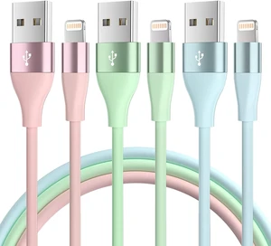 MenoSupp 3Pack 10FT Lightning Cable Fast Charging iPhone Charger Cord Compatible with iPhone 13 12 11 Pro Max XR XS X 8 7 6 Plus SE and More (Multi-Color) MenoSupp 3Pack 10FT Lightning Cable Fast Charging iPhone Charger Cord Compatible with iPhone 13 12 11 Pro Max XR XS X 8 7 6 Plus SE and More (Multi-Color)