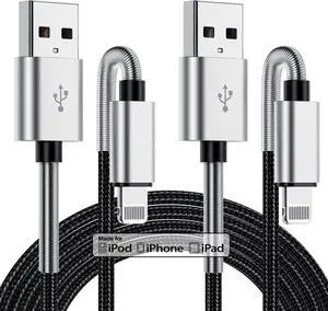 Kitminun 2Pack 10ft iPhone Charger Cable, [ Apple MFi Certified ] Long Lightning Cable 10 Foot, High Fast 10 Feet Apple Charging Cable Cord for Apple iPhone14 Pro Max/13 Mini/12/11/XS/XR/8