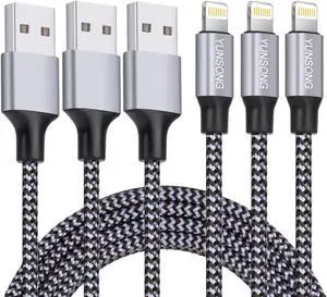iPhone Charger [MFi Certified] 3Pack 6FT Nylon Braided Lightning Cable Fast Charging High Speed Data Sync USB Cord Compatible with iPhone 14 13 12 11 Pro Max XS XR X 8 7 6S 6 Plus SE