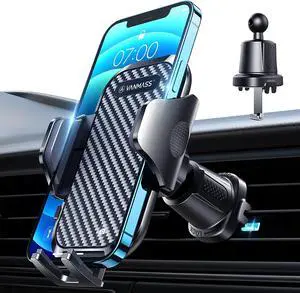 [2022 Latest] Car Vent Phone Mount [Super Steel-Hook] Air Vent Holder Clip Sturdiest Shockproof Universal Mobile Cell Phone Mount Handsfree Stand Cradle for iPhone 14 13 Samsung Galaxy Black
