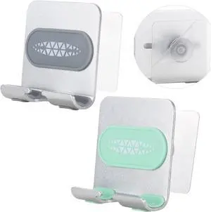 2 PCS Portable Shower Phone Holder, Wall Mount Phone Holder for Smooth Surfaces, Adjustable Cellphone Stand with Adhesive Pads for Bathroom Kitchen, Universal Compatibility with Smartphones 2 PCS Portable Shower Phone Holder, Wall Mount Phone Holder for Smooth Surfaces, Adjustable Cellphone Stand with Adhesive Pads for Bathroom Kitchen, Universal Compatibility with Smartphones