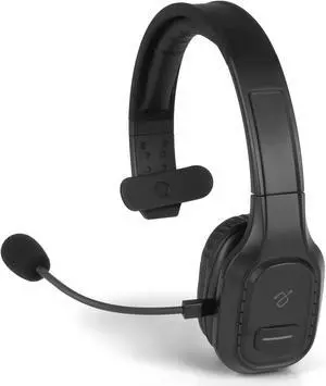 Wireless Bluetooth 5.0 Headset with Noise Cancelling Boom Mic for Car Truck Driver Business School Home Office Cell Phones PC & MAC 34Hrs Talk Time (ABHM100F) Black