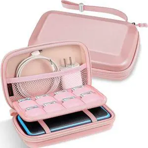 FINTIE Carrying Case for Nintendo New 2DS XL LL / New 3DS / 2DS / 3DS XL LL, Protective Hard Shell Portable Travel Cover Pouch with Game Card Slots & Inner Pocket, Rose Gold