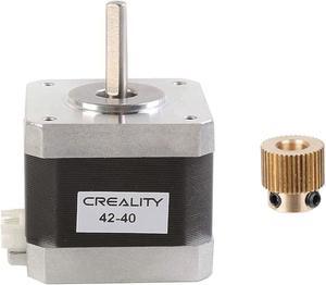Creality Official 42-40 Stepper Motor with Extruder Gear, 2 Phase 1A 1.8 Degree 0.4 N.M for 3D Printer Extruder, Compatible with E-axis of Ender 3/Ender 3 V2/Ender 3 pro/Ender 5/CR-10 3D Printer