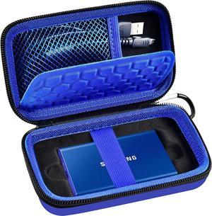 Case Compatible with Samsung T7 T7 Touch Portable SSD 1TB 2TB 500GB USB 32 External Solid State Drive Travel Carrying Storage Organizer Fits for USB Cables and More Accessories Blue