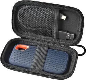 Case Compatible with SanDisk 1TB 2TB 500GB Extreme Portable SSD Fits for SanDisk PRO External Solid State Drive Hard Drive Storage Holder for SDSSDE61/ SDSSDE60/ SDSSDE81 (Box Only)(Full Black)