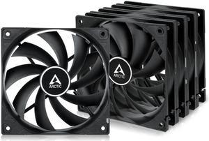 ARCTIC F12 (5 Pack) - 120 mm Standard Case Fan, Low Noise, Quiet Motor, Computer, Fan Speed: 1350 RPM - Black