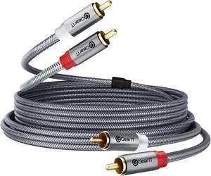 RCA Cable (10FT) 2RCA Male to 2RCA Male Stereo Audio Cables Shielded Braided RCA Stereo Cable for Home Theater HDTV Amplifiers Hi-Fi Systems Car Audio Speakers 10 Feet