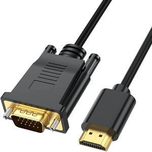 HDMI to VGA Cable 6 Feet HDMI to VGA Adapter (Male to Male) 1080P HD Video Cord Compatible for Computer Desktop Laptop PC Monitor Projector HDTV and More (NOT Bidirectional 1.8M)