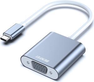 USB C to VGA Adapter Thunderbolt 3/4 to VGA Adapter Compatible with iPhone 15 Pro/Max MacBook Pro/Air 2023 iPad Pro iMac S23 XPS 17 Surface Book 3 and More [Aluminium Shell Grey]