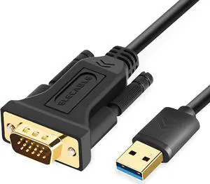 USB to VGA Adapter Cable 6.5FT Compatible with Mac OS/Windows 11/10/8/7 USB 3.0 to VGA Male 1080P Monitor Display Video Adapter/Converter Cord. (6.5FT)