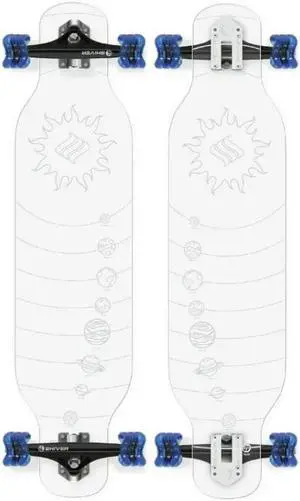 SHARK WHEEL ACRYLIC LONGBOARD - GALAXY (38") w/ 70mm Ice Blue DNA Wheels