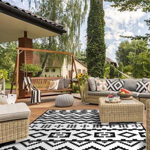 Reversible Outdoor Rugs for Patio - 3X5 Ft outside Area Rug, Portable RV  Carpet