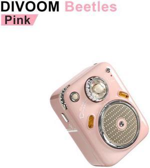 Divoom Beetles Mini Bluetooth Speaker with FM Radio,Cute Portable Outdoor Wireless Speaker ,Long Battery Life Support TF Card Pink