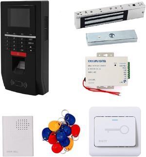 Fingerprint EMID Card Time Attendance Access Control 600Lbs Door Lock Entry Kit Magnetic Lock