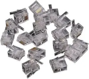 100PCS DIY RJ11 RJ12 Connector 6P6C Right Buckle Cable Plug Compatible EV3 NXT Cable Plug Crystal Head