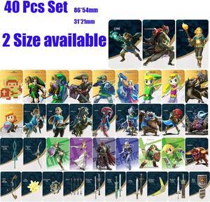 40 Pcs amiibo NFC Gaming Cards Compatible with Zelda Tears of the Kingdom Breath of The Wild Compatible with Switch WII UIncluding weapons materials paraglider skins