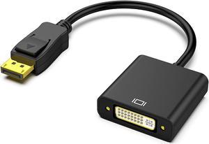 DisplayPort (DP) to DVI DVI-D Single Link Adapter, Display Port to DVI Converter Male to Female Black Compatible for Lenovo, Dell, HP and Other Brand
