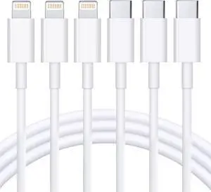 USB-C/Type-C/USB C iPhone Cable 3ft Long Heavy Duty Cord iPhone 13, 12, 11 Pro/Max/Mini, XR, XS/Max, X, 8, 7, 6, 5, SE, iPad charger cable (3PACK)