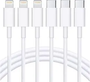 C-Lightning iPhone Power Cord Cable, PD Fast Charging Plug with 6FT Cable Compatible iPhone 14/14 Pro/14 Pro Max/14 Plus/13/12/11/Pro/Pro Max/Mini/Xs Max/XR/X 3Pack