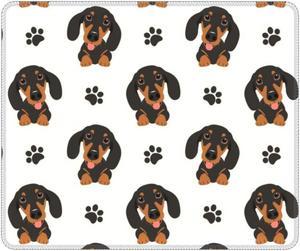 Dachshund Sausage Dog And Paw Computer Mouse Pad Waterproof Mousepad with Stitched Edge AntiSlip Rubber Gamer Computer Desk Mat