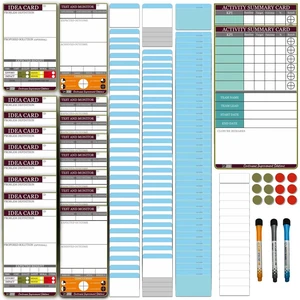 PMXBOARD Kaizen Magnetic Card Set, 147-Piece Color-Coded Reusable Cards for Ideas, Value Stream Mapping, Action Plans, KPI Tracking and Summaries PMXBOARD Kaizen Magnetic Card Set, 147-Piece Color-Coded Reusable Cards for Ideas, Value Stream Mapping, Action Plans, KPI Tracking and Summaries