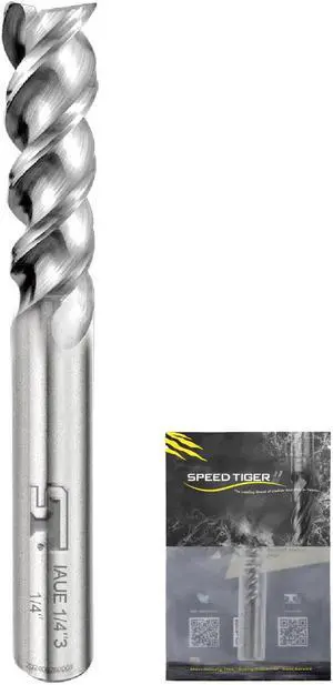 SPEED TIGER IAUE Carbide Square End Mill for Aluminum Applications - High Feed U-Type Design - for Roughing and Finishing - 3 Flute - IAUE5/8"3 - Made in Taiwan (1 Piece, 5/8")