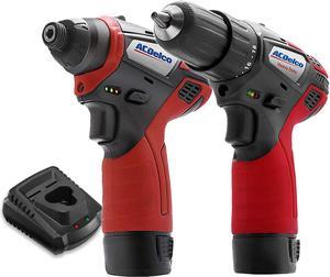 ACDelco ARI12105-K5 G12 Series 12V Cordless Li-ion 3/8 2-Speed Drill Driver & ¼ Impact Driver Combo Tool Kit with 2 Batteries