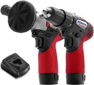 ACDelco ARS1214-K17 G12 Series 12V Cordless Li-ion 2-Speed 3 Mini Polisher & 3/8 Drill Driver Combo Tool Kit with 2 Batteries