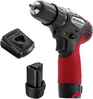 ACDelco ARD12119P 12V Cordless Li-ion 3/8 265 In-lbs. 2 Speed Compact Drill Driver Tool Kit with 2 Batteries